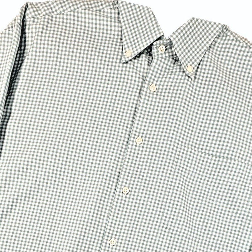 Peter Millar Button Down Shirt Mens L Teal White Gingham Long Sleeve Cotton